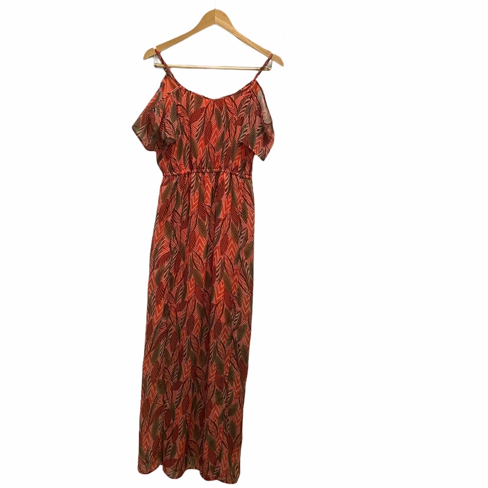 Charming Charlie leaf print maxi dress Small